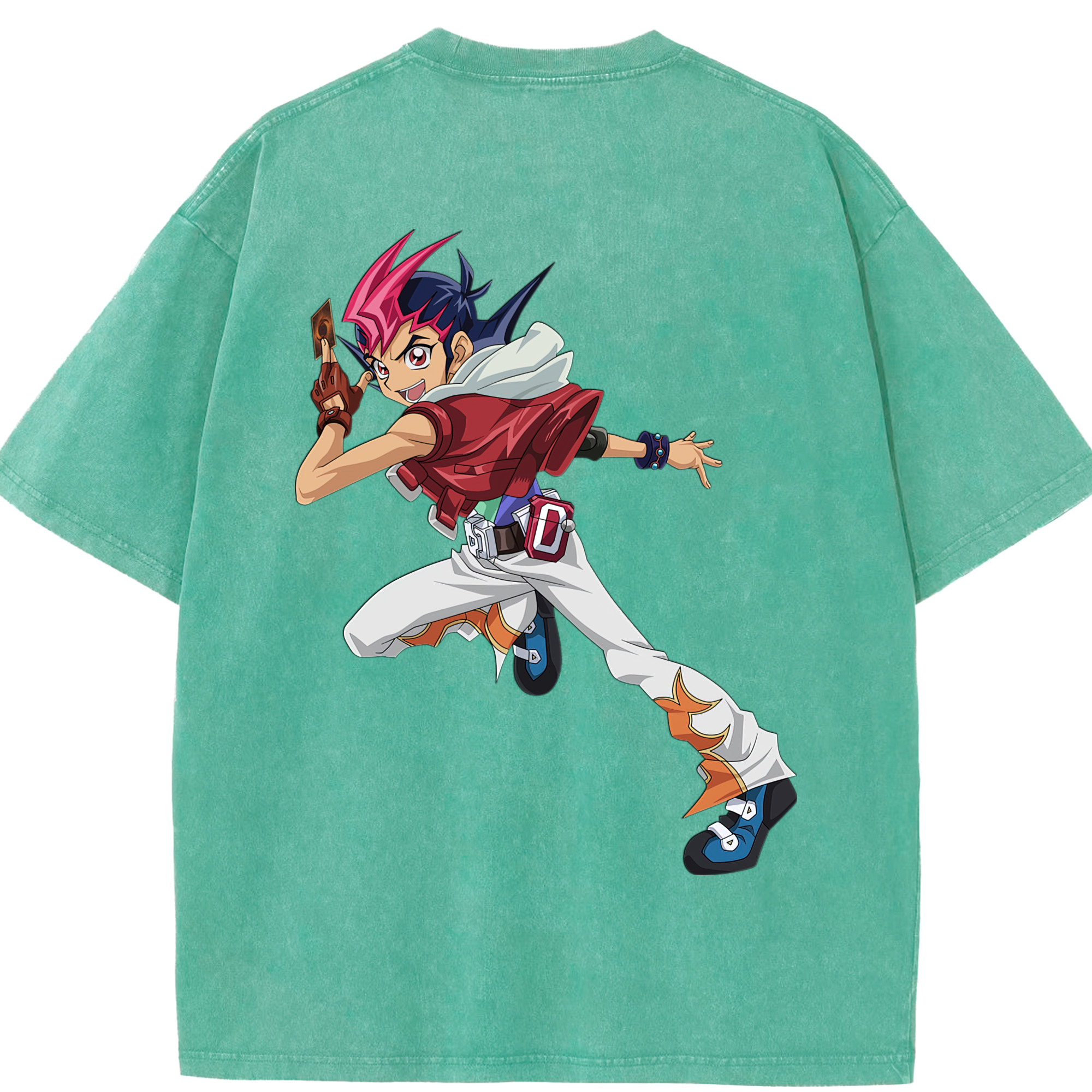 （画像用） 遊☆戯☆王 Yu-Gi-Oh! 綿100% ヴィンテージ風 半袖Tシャツ（背面プリント）